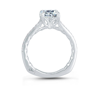 A.JAFFE QUILTED COLLECTION QUILTED ANTIQUE INSPIRED LOOK ROUND DIAMOND CENTER ENGAGEMENT RING 0.18