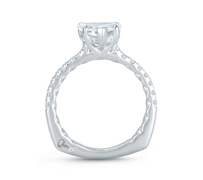 A.JAFFE QUILTED COLLECTION AN ODE TO TRUE LOVE! CHARMING FRENCH PAVÉ SETTING QUILTED ENGAGEMENT RIN