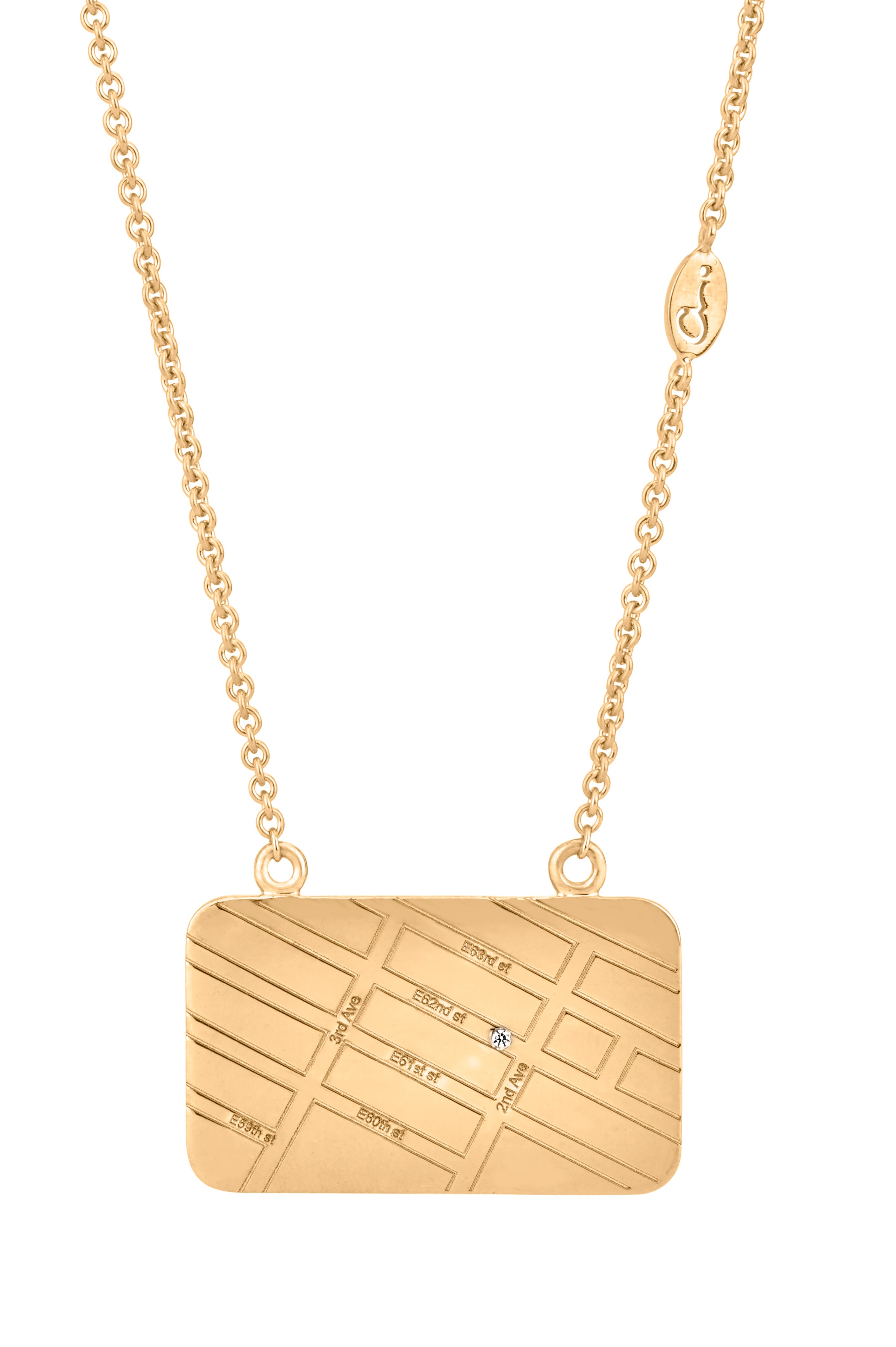 A.JAFFE  YELLOW GOLD MAP NECKLACE