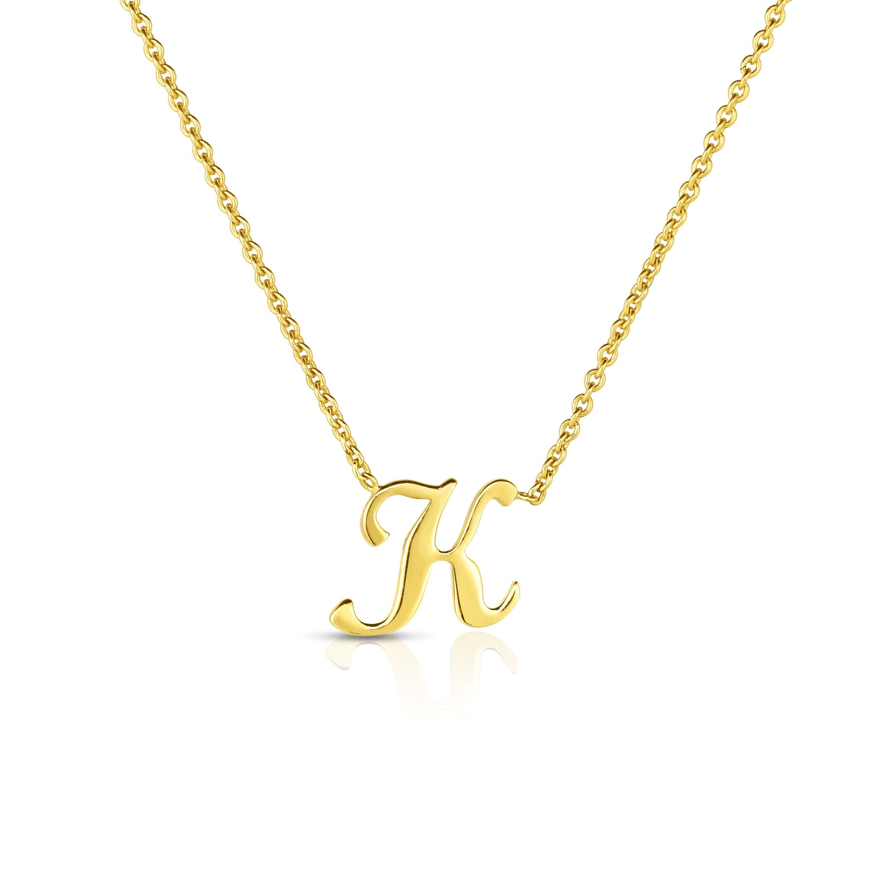 18K YELLOW GOLD "K" INITIAL NECKLACE