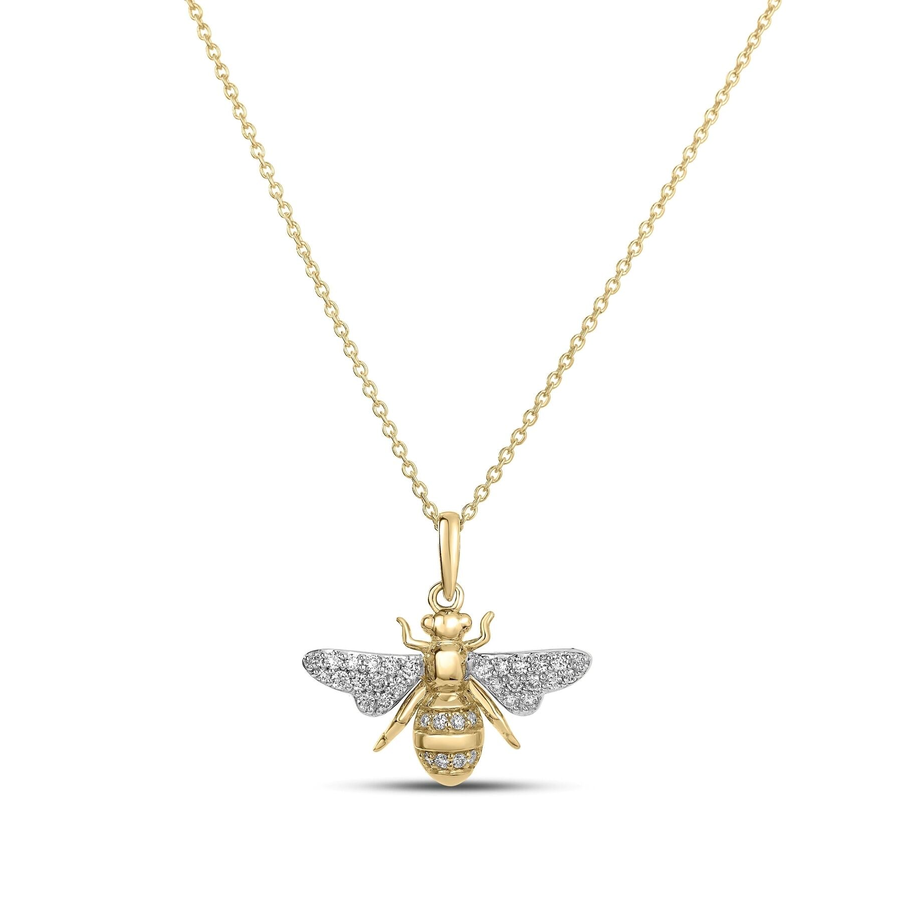 18K YELLOW/WHITE GOLD TINY TREASURES DIAMOND BUMBLEBEE NECKLACE