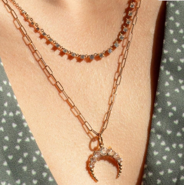 18K YELLOW GOLD 0.96CTW DIAMOND MYLENE NECKLACE