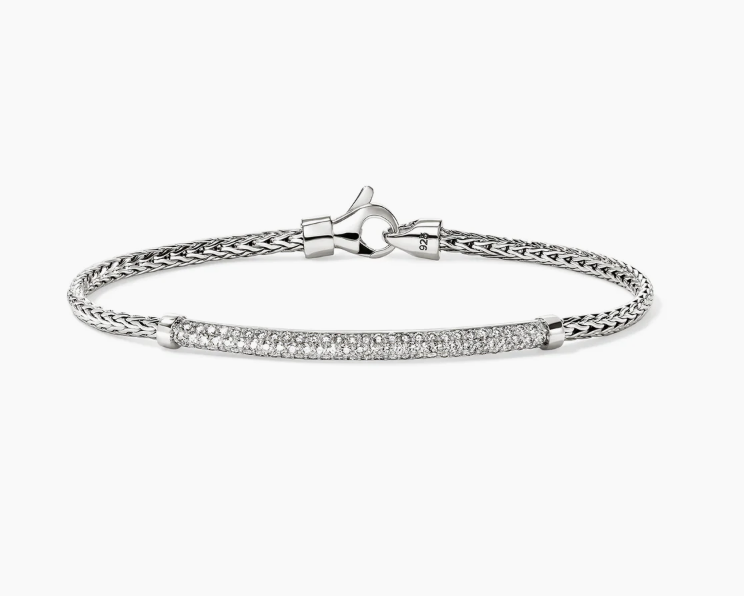 JH ESSENTIAL PAVÉ BRACELET, STERLING SILVER, DIAMONDS, 2.5MM