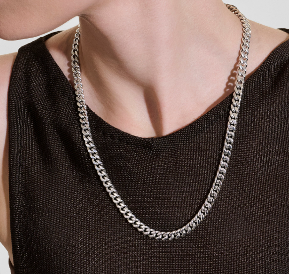 STERLING SILVER 7MM CURB CHAIN 22 INCHES