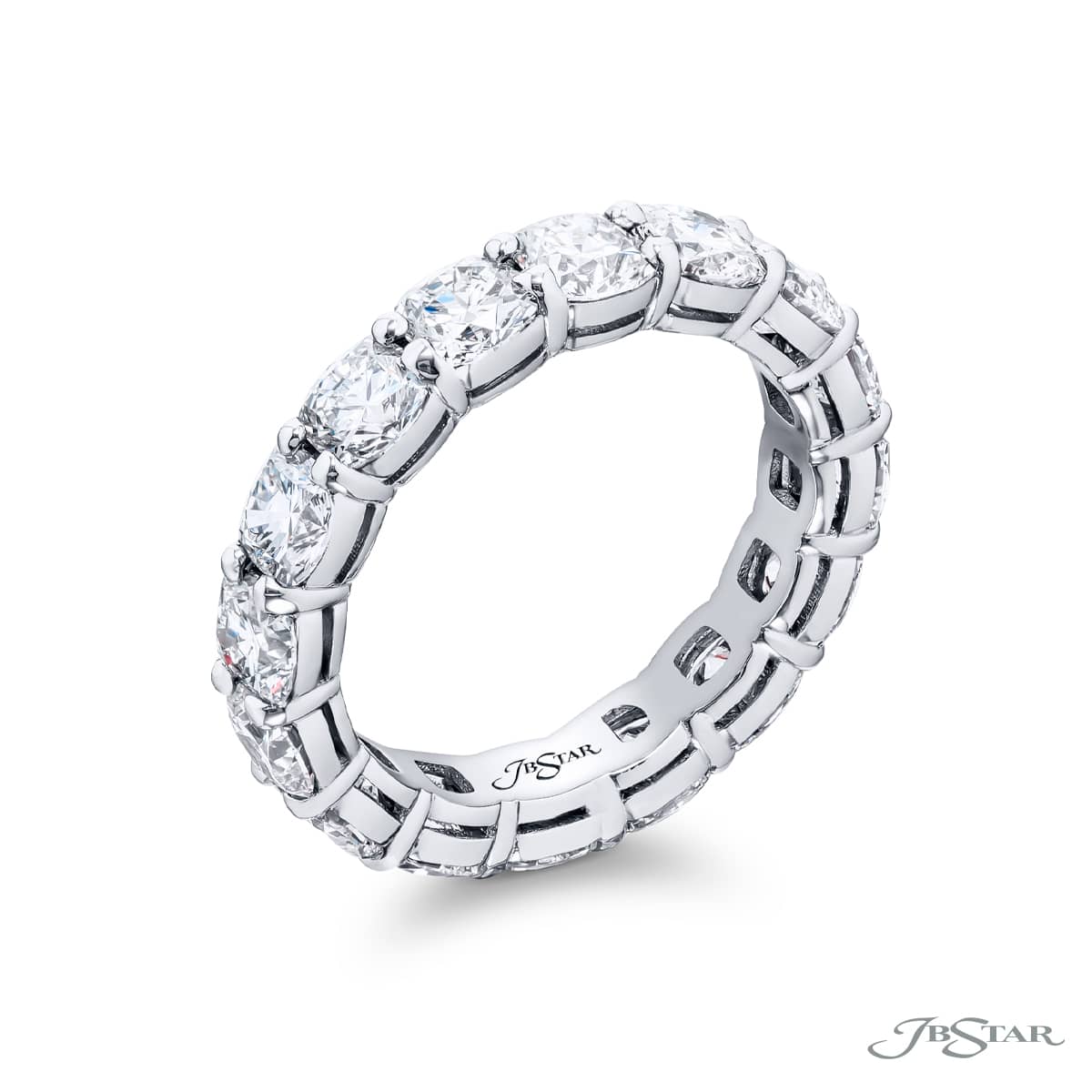 PLATINUM 4.65CTW CUSHION DIAMOND ETERNITY RING