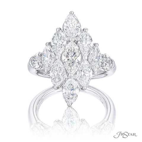 PLATINUM PEAR AND MARQUISE DIAMOND COCKTAIL RING