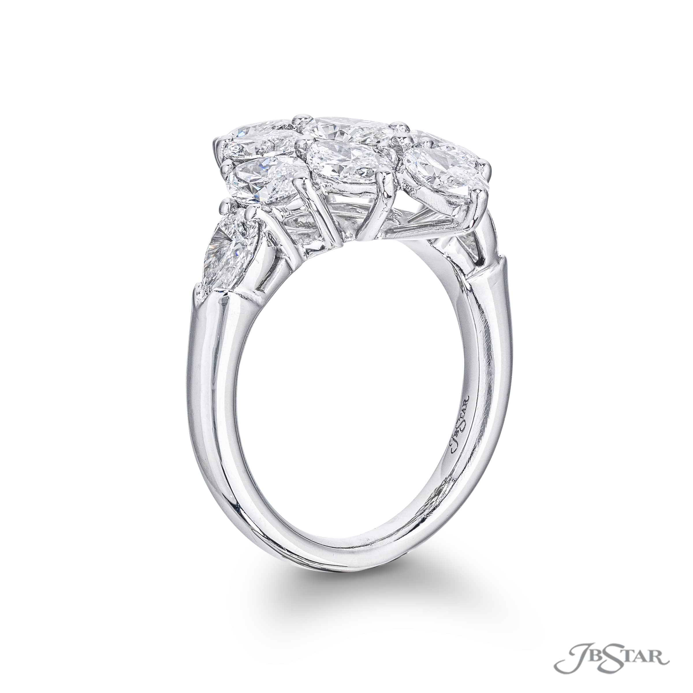 PLATINUM PEAR AND MARQUISE DIAMOND COCKTAIL RING