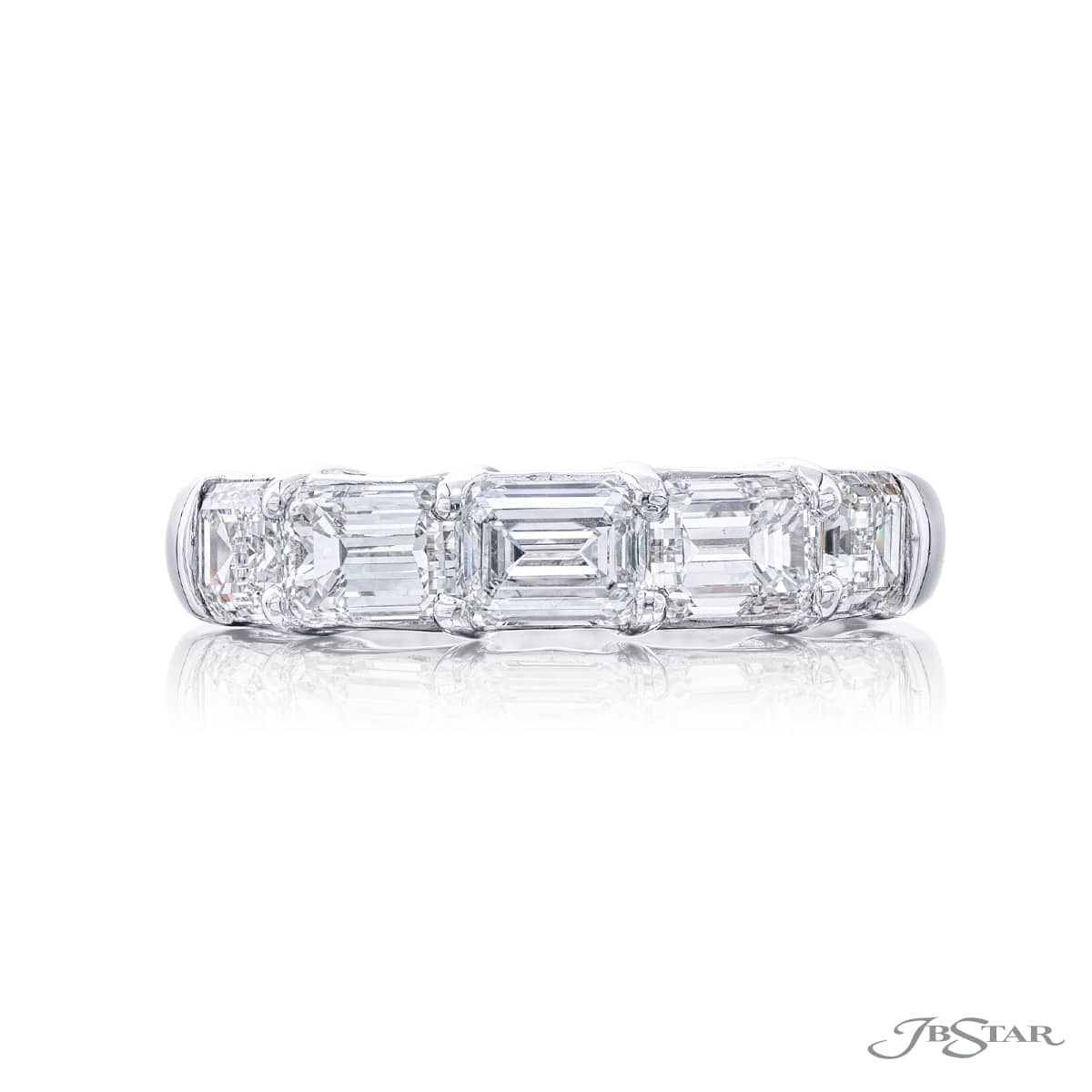 FIVE STONE EMERALD CUT DIAMOND BAND