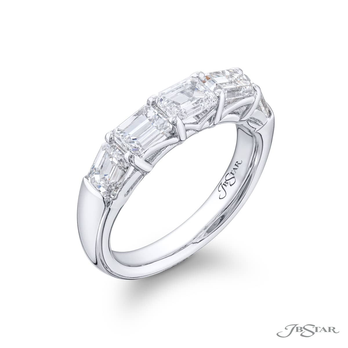 FIVE STONE EMERALD CUT DIAMOND BAND