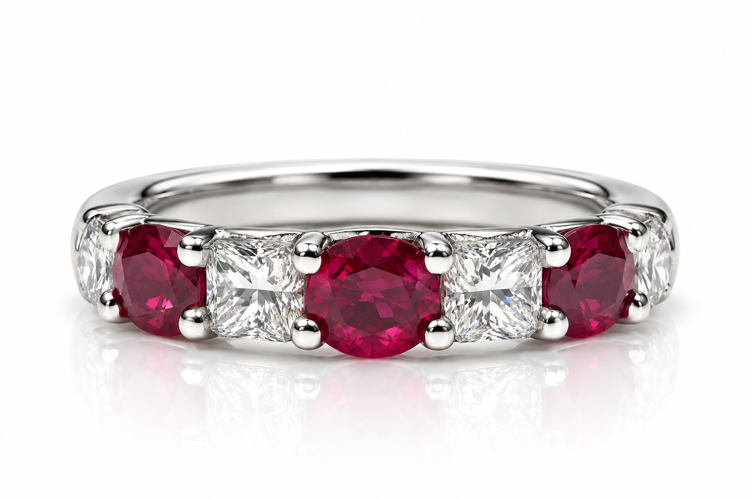 PLATINUM RUBY AND DIAMOND BAND