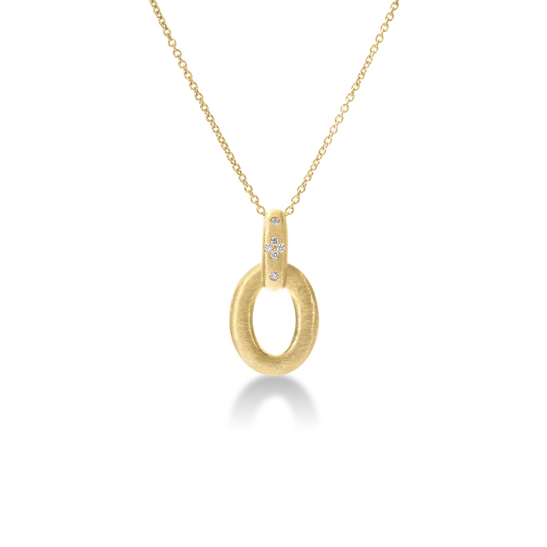 18K YELLOW GOLD DUCHESSA SMALL DIAMOND OVAL NECKLACE