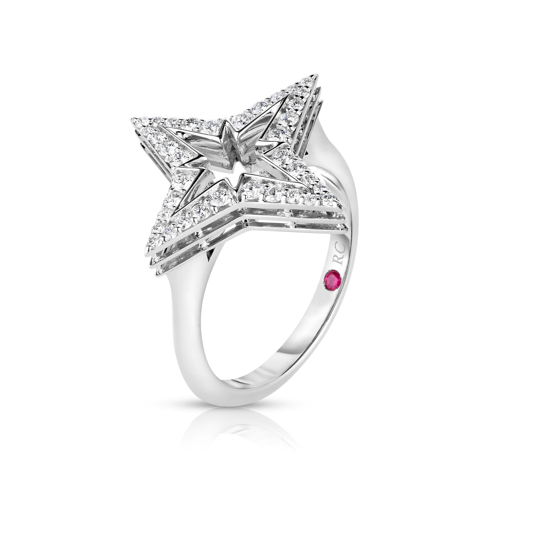 18K WHITE GOLD AND DIAMOND STARDUST RING