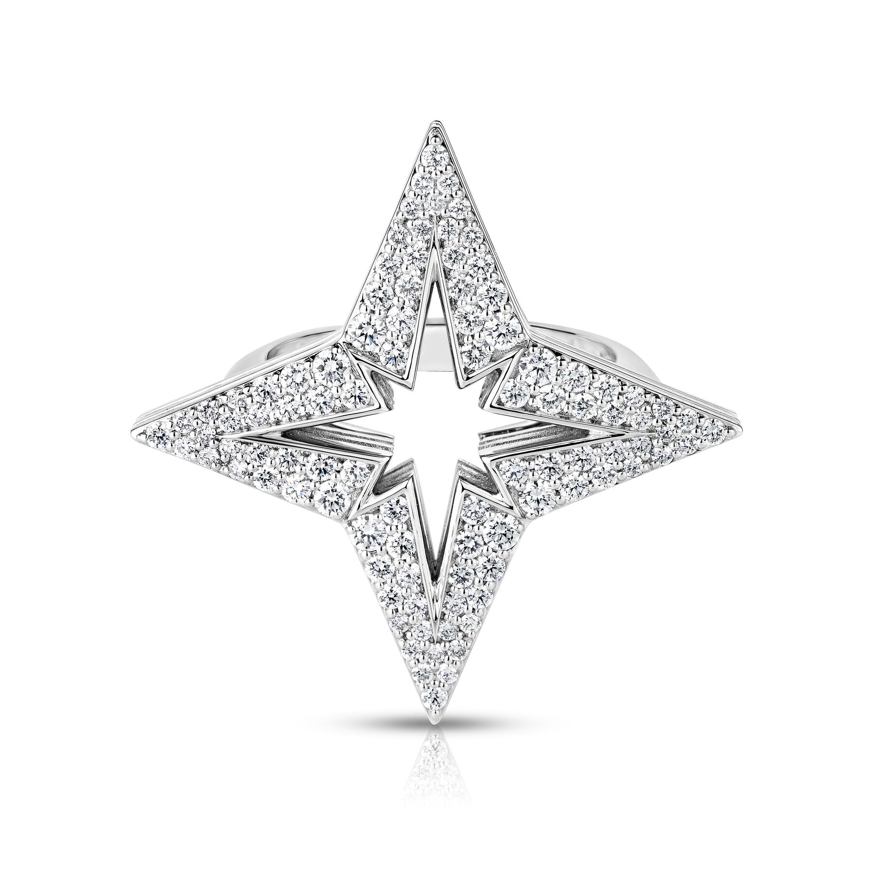 ROBERTO COIN 18KW .65CT DIAMOND STARDUST RING