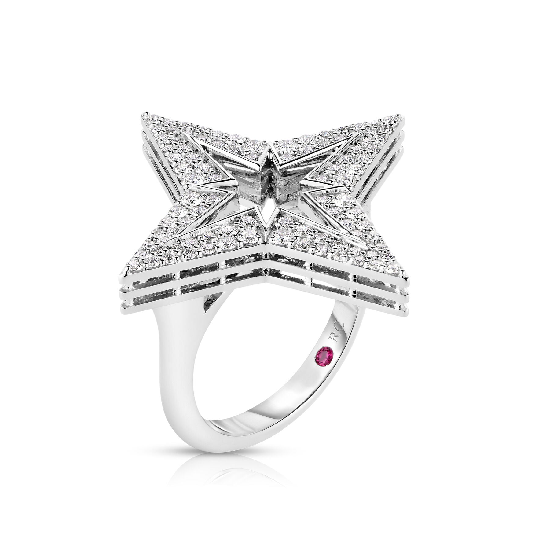 ROBERTO COIN 18KW .65CT DIAMOND STARDUST RING
