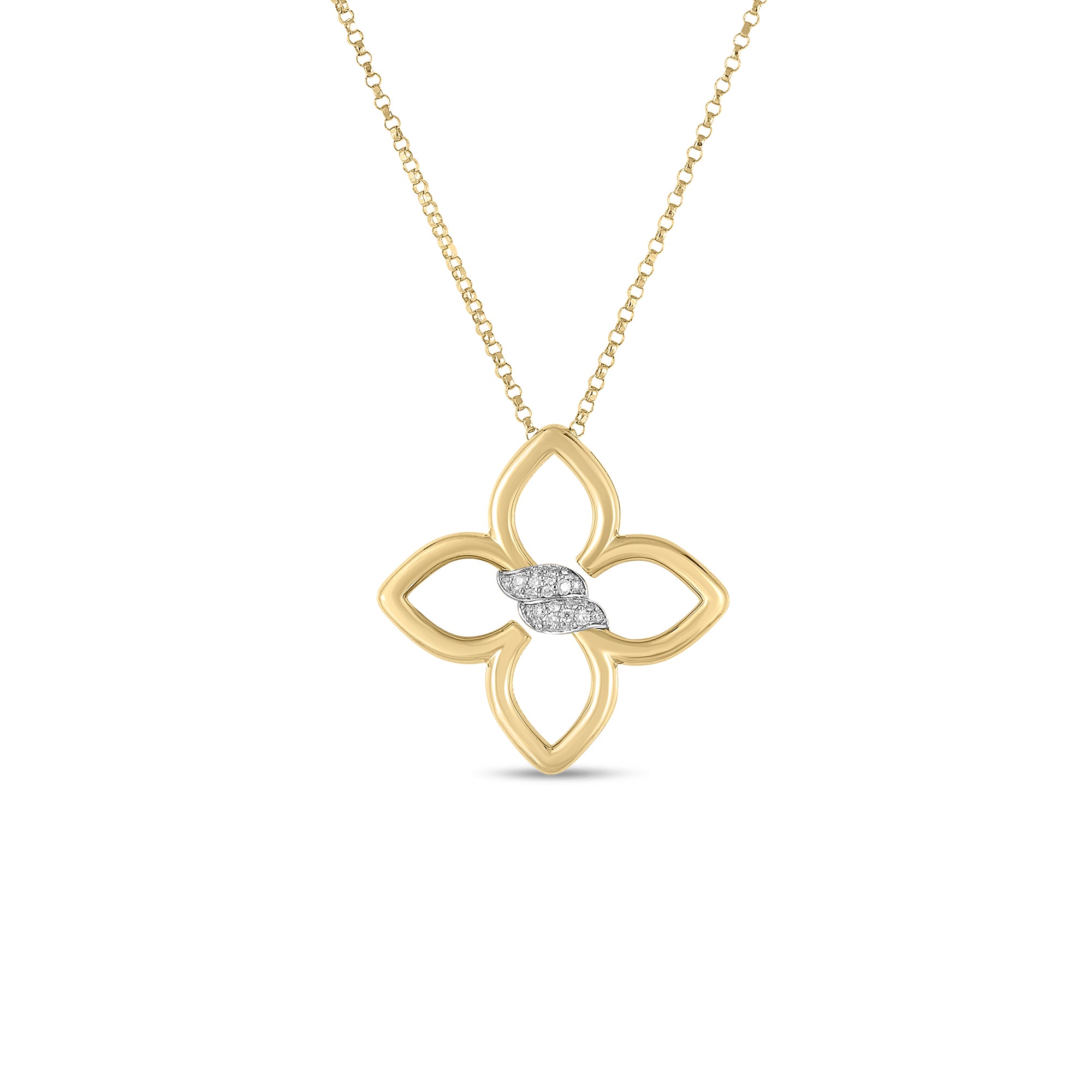 18K YELLOW GOLD AND DIAMOND CIALOMA NECKLACE