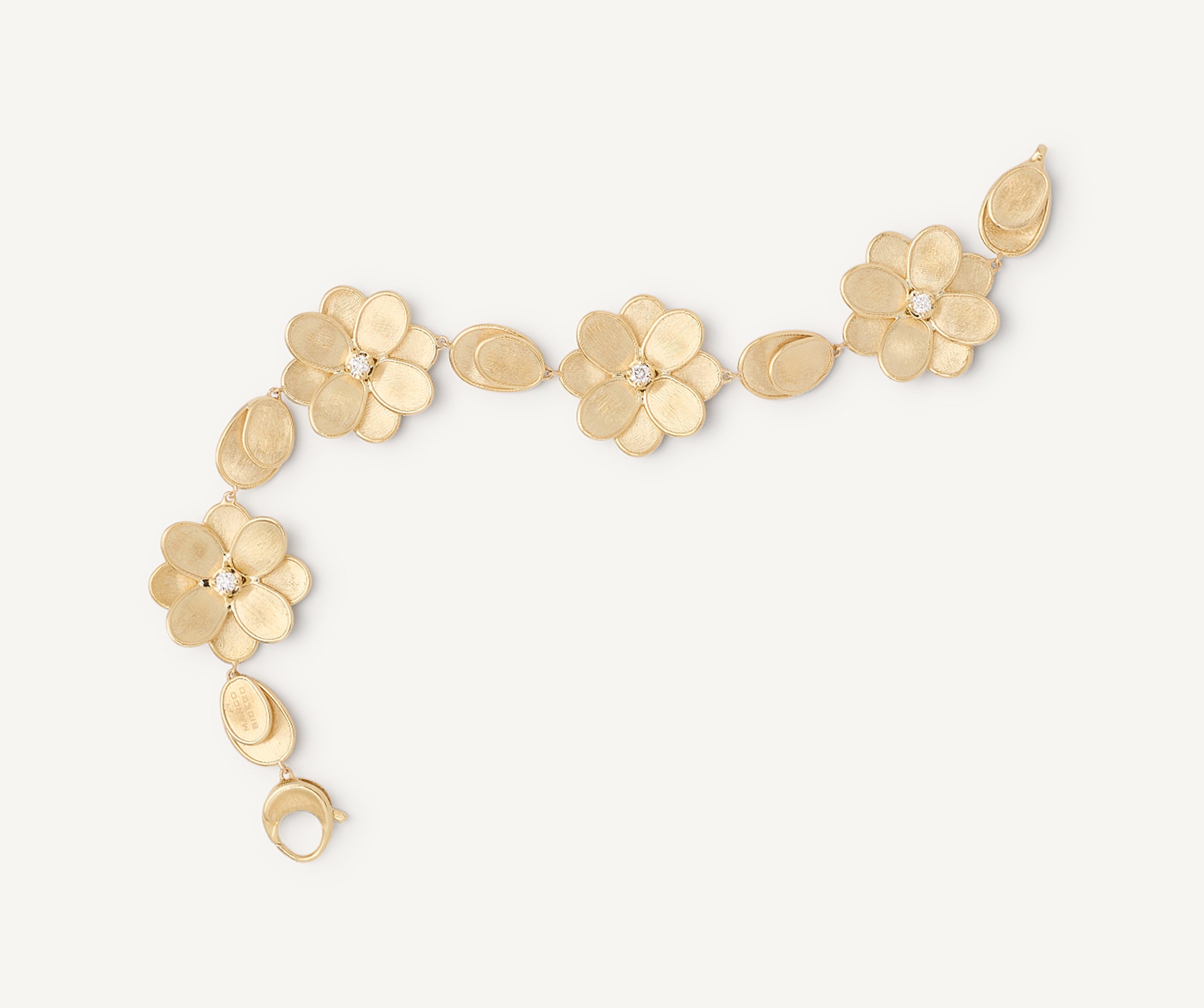 18K YELLOW GOLD FLOWER BRACELET WITH DIAMONDS