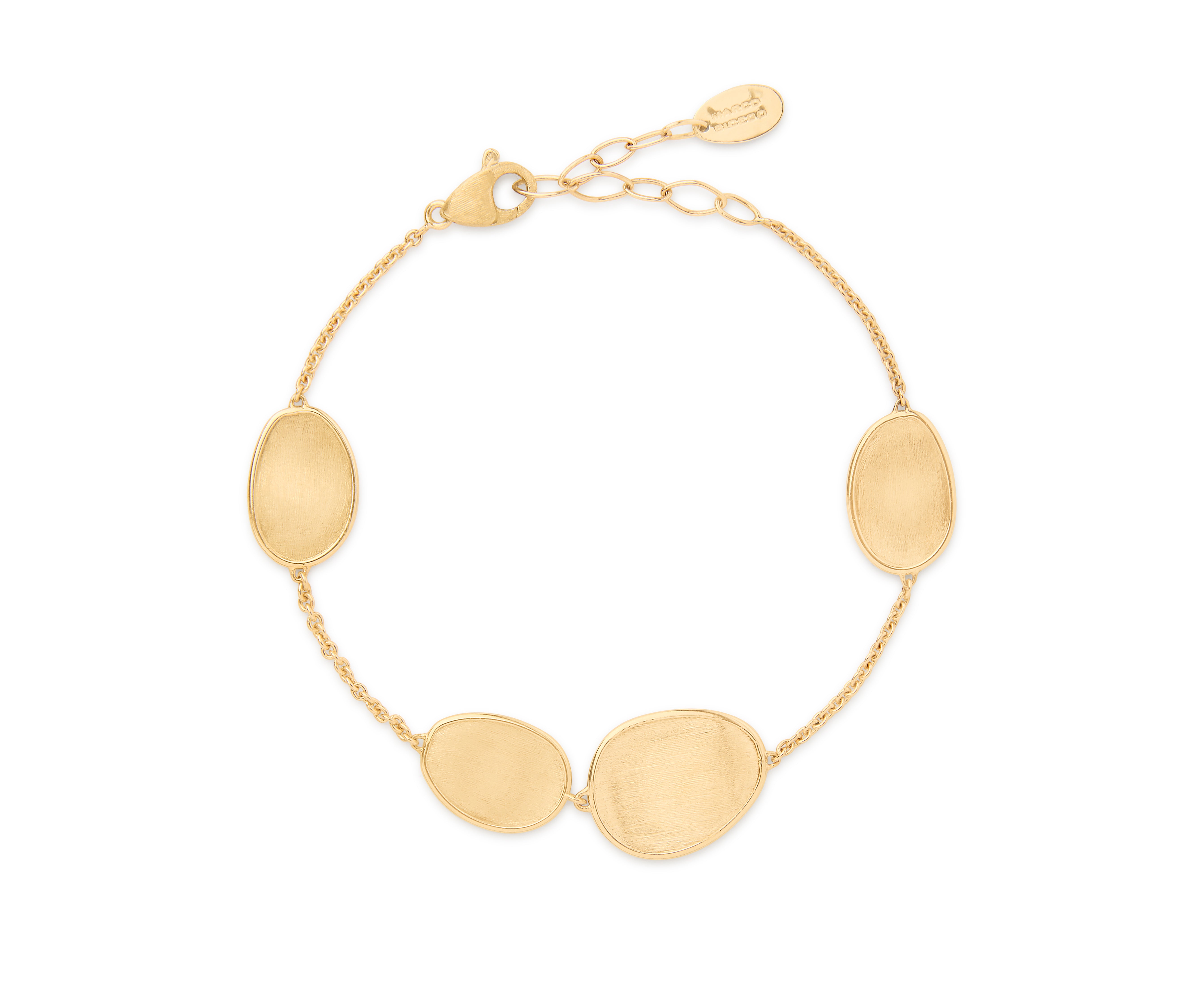 18K YELLOW GOLD 4 PETAL STATION BRACELET