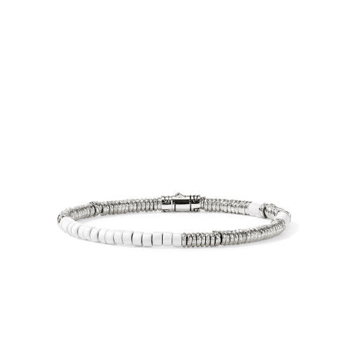 HEISHI BRACELET, STERLING SILVER, ENAMEL, 4MM