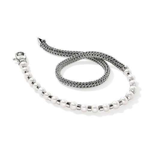 JH ESSENTIAL PEARL WRAP BRACELET, STERLING SILVER