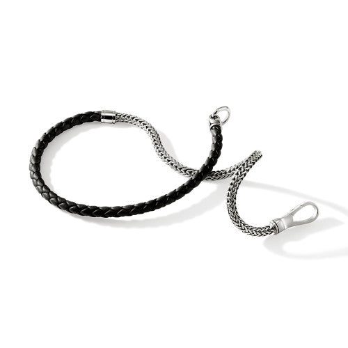 DOUBLE WRAP, SILVER, LEATHER, 4.5MM