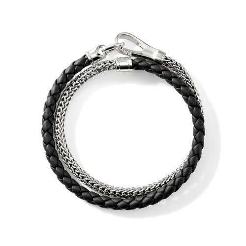 DOUBLE WRAP, SILVER, LEATHER, 4.5MM