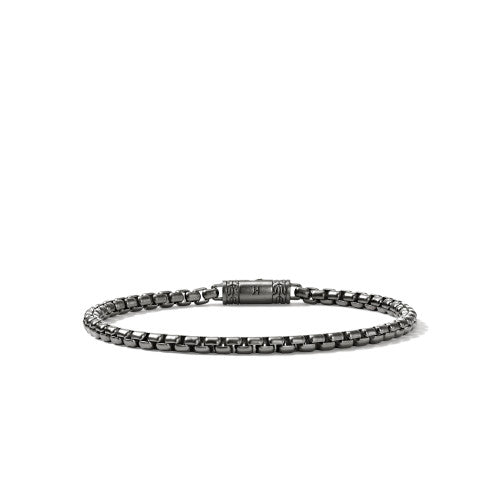 DARK STERLING SILVER 3.7MM BOX CHAIN BRACELET