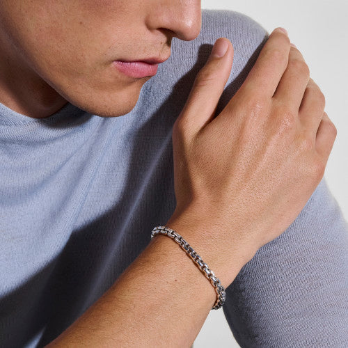 STERLING SILVER 6MM BOX CHAIN BRACELET
