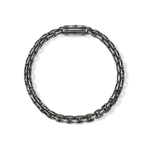 DARK STERLING SILVER 6MM BOX CHAIN BRACELET