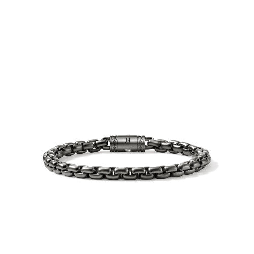 DARK STERLING SILVER 6MM BOX CHAIN BRACELET