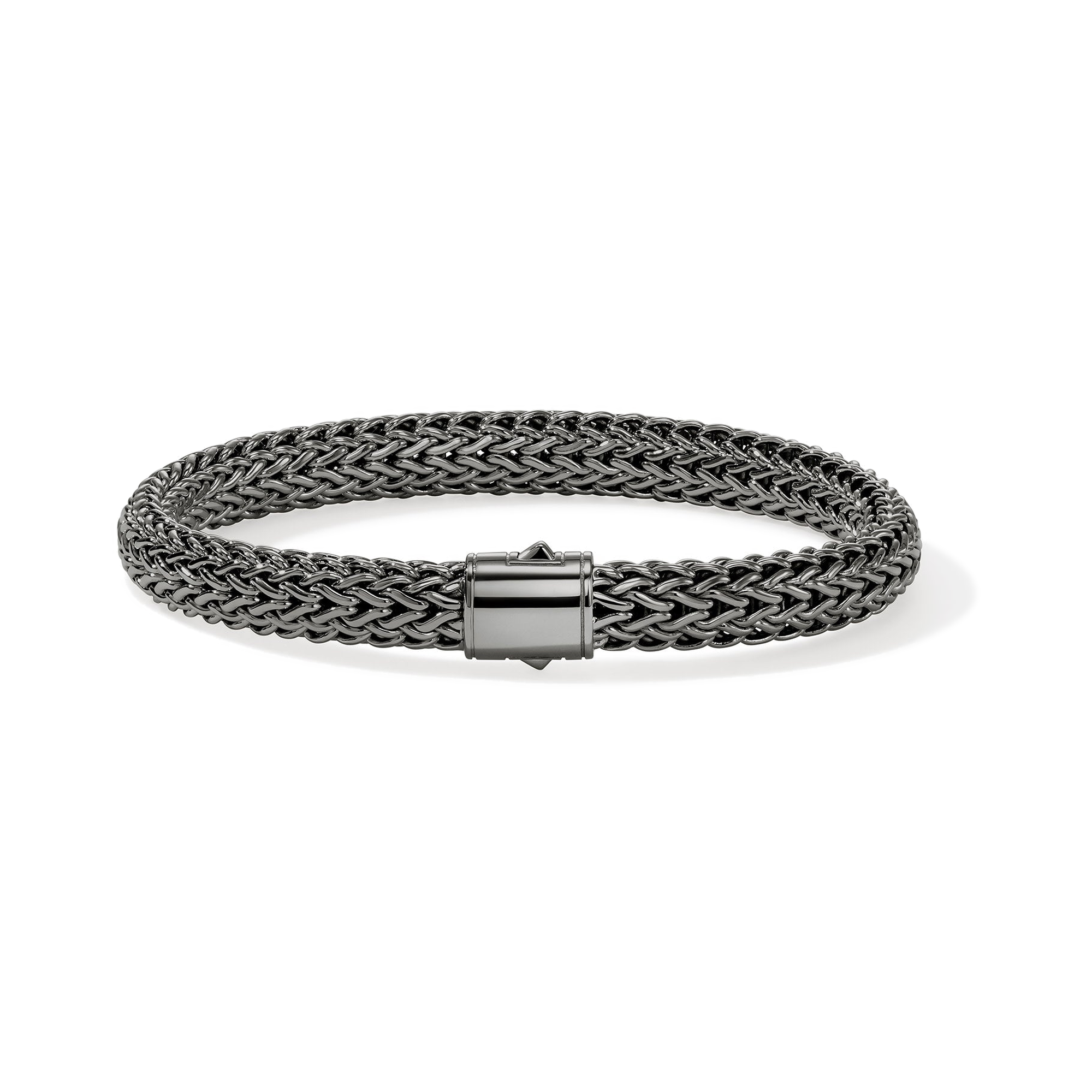 ICON SILVER 7.5MM BRACELET WITH BLACK RHODIUM