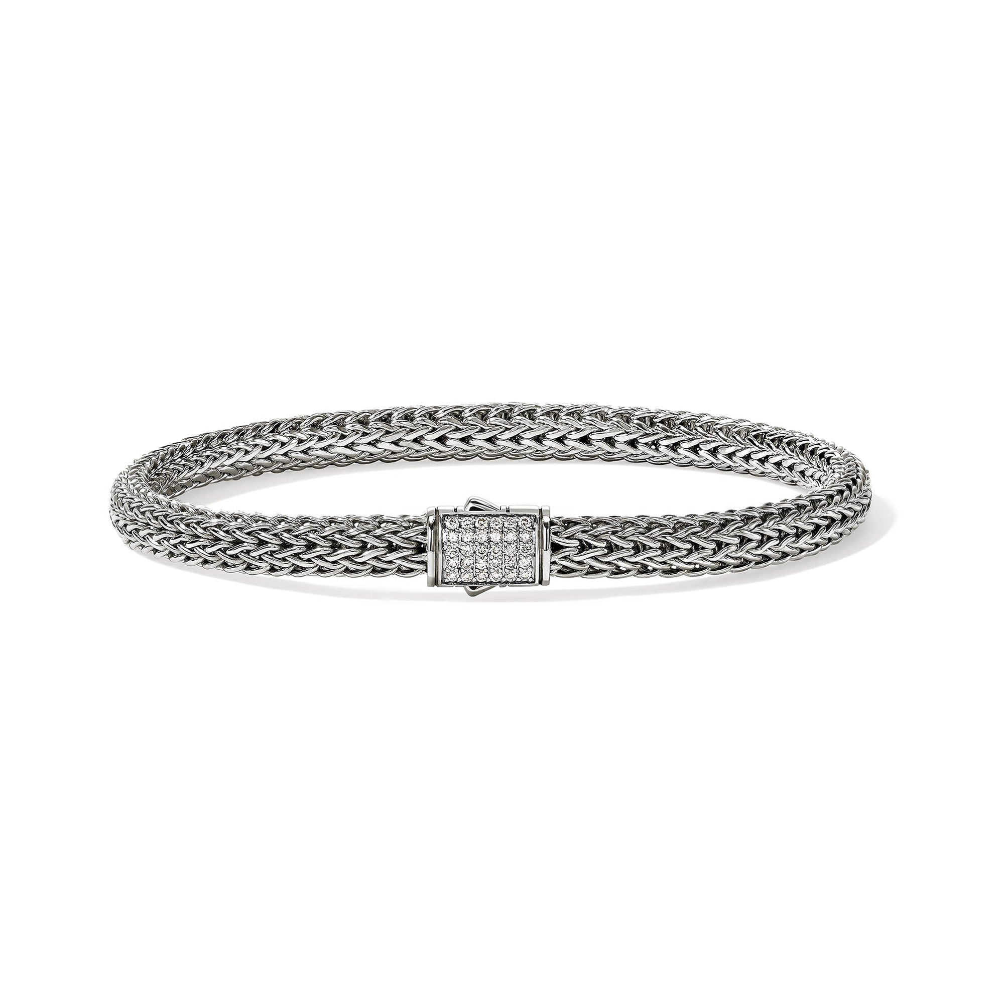 STERLING SILVER AND DIAMOND 5MM ICON BRACELET