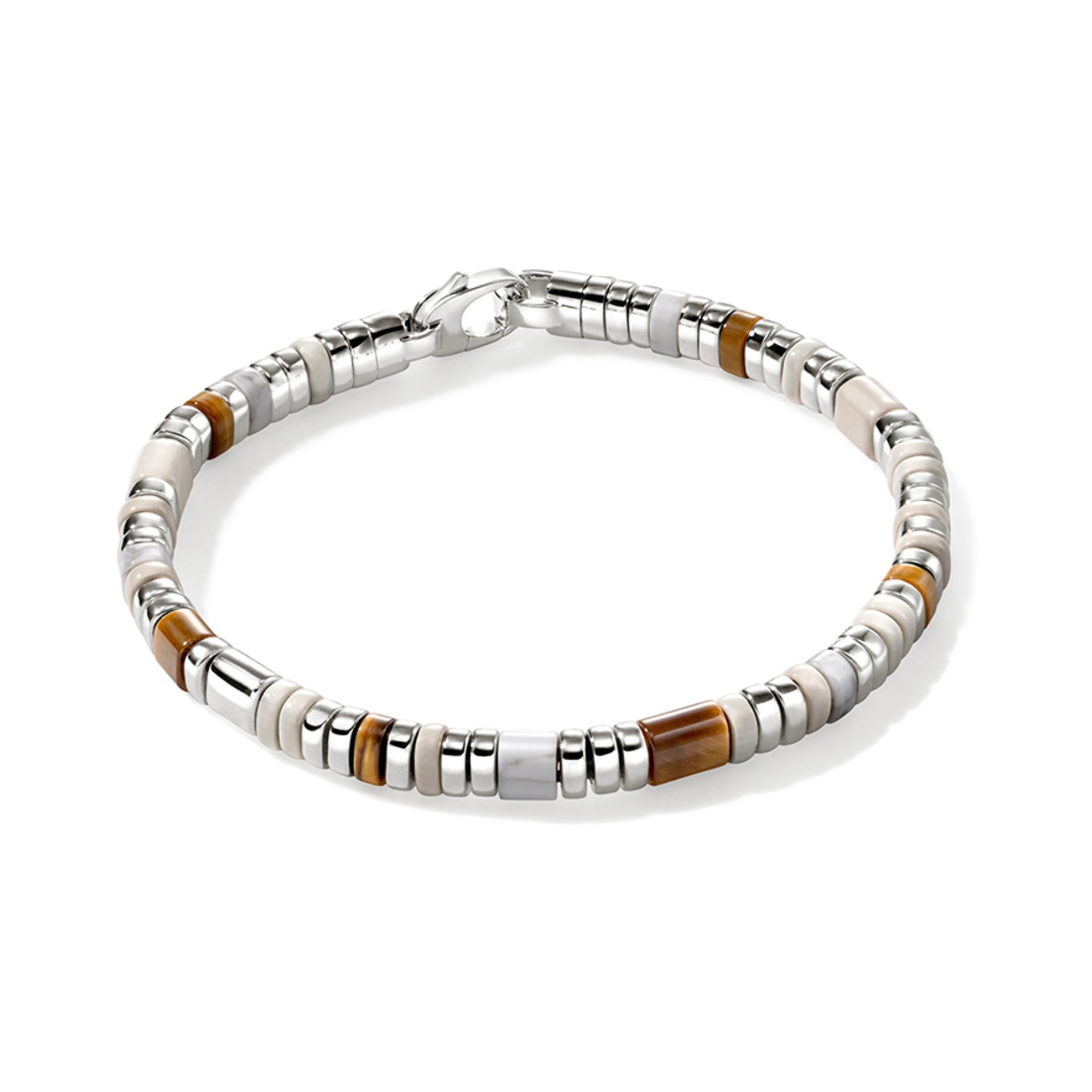STERLING SILVER, HOWLITE AND ENAMEL BRACELET