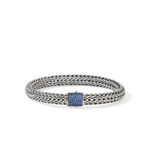 STERLING SILVER 6.5MM BLUE SAPPHIRE ICON BRACELET