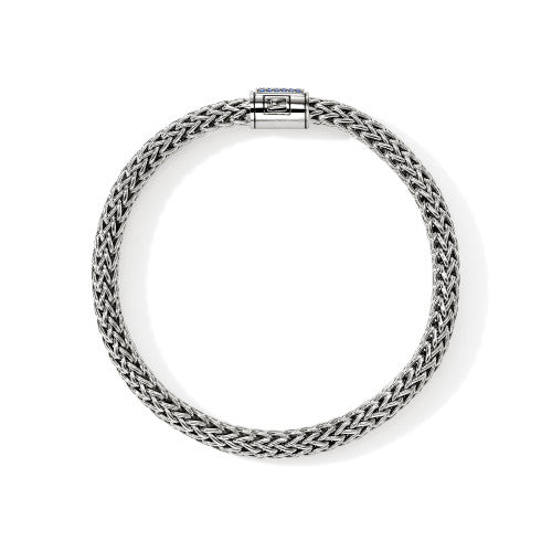 STERLING SILVER 6.5MM BLUE SAPPHIRE ICON BRACELET
