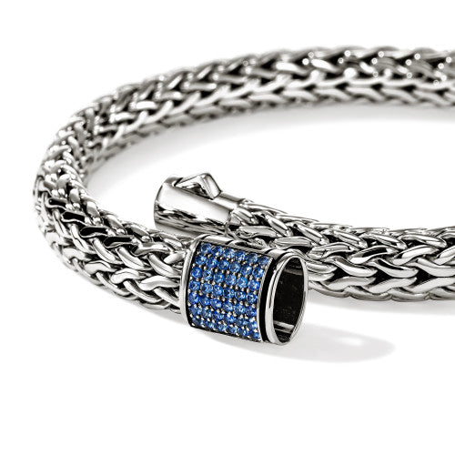 STERLING SILVER 6.5MM BLUE SAPPHIRE ICON BRACELET