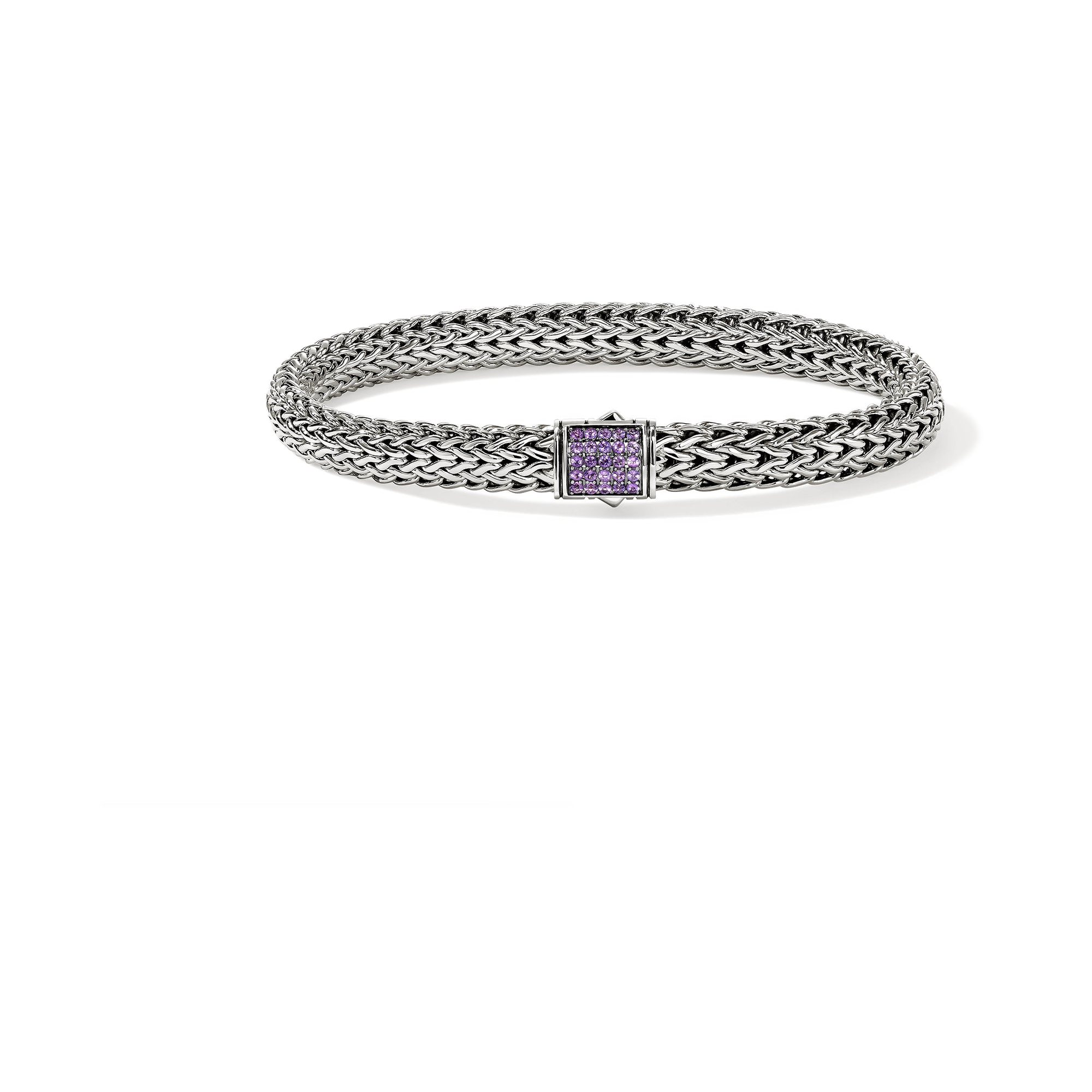 STERLING SILVER AND AMETHYST ICON BRACELET