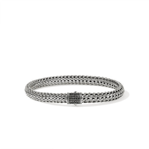 STERLING SILVER 6.5MM BLACK SAPPHIRE ICON BRACELET
