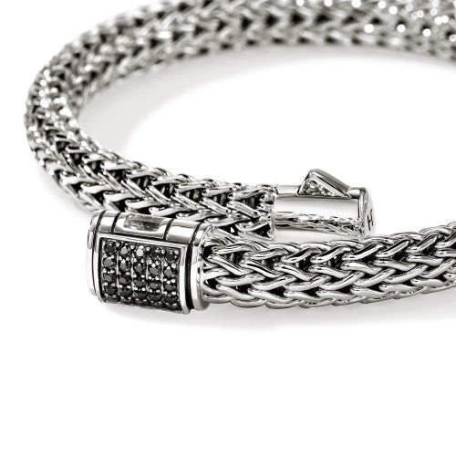 STERLING SILVER 6.5MM BLACK SAPPHIRE ICON BRACELET