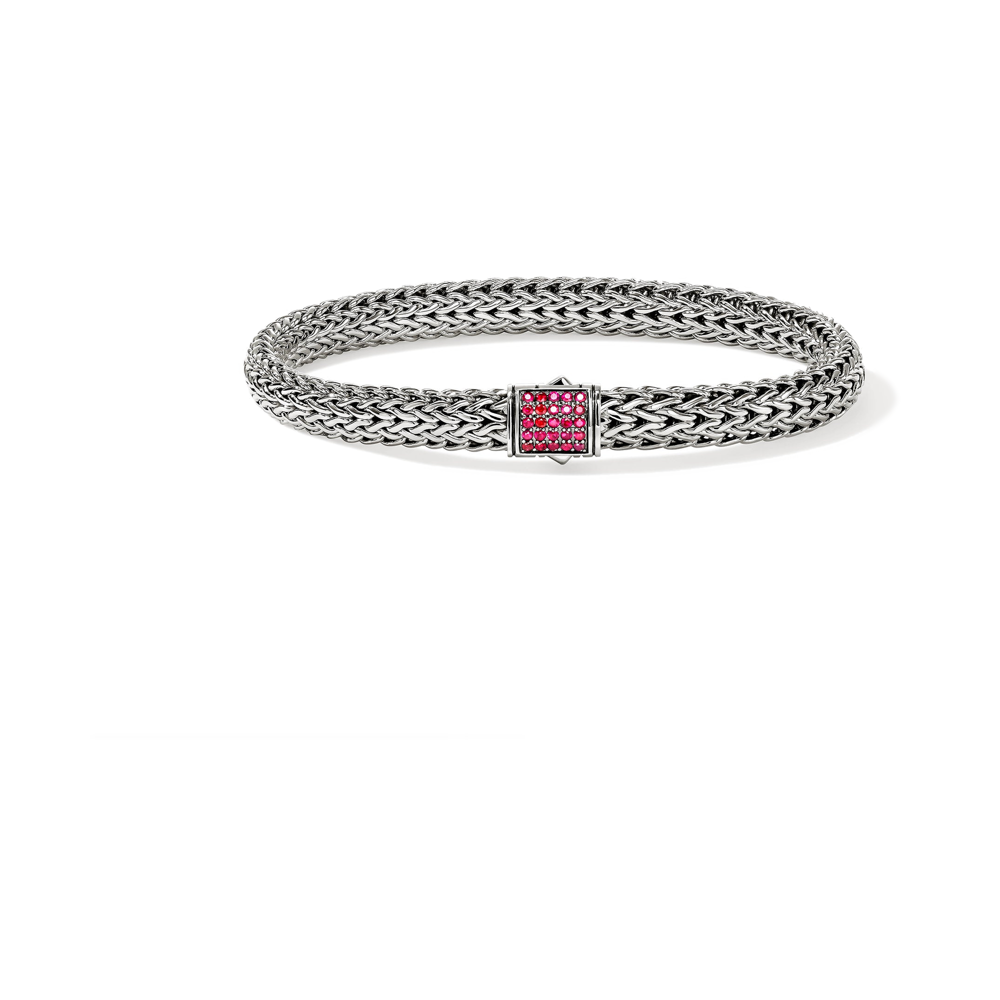 STERLING SILVER AND RUBY ICON BRACELET