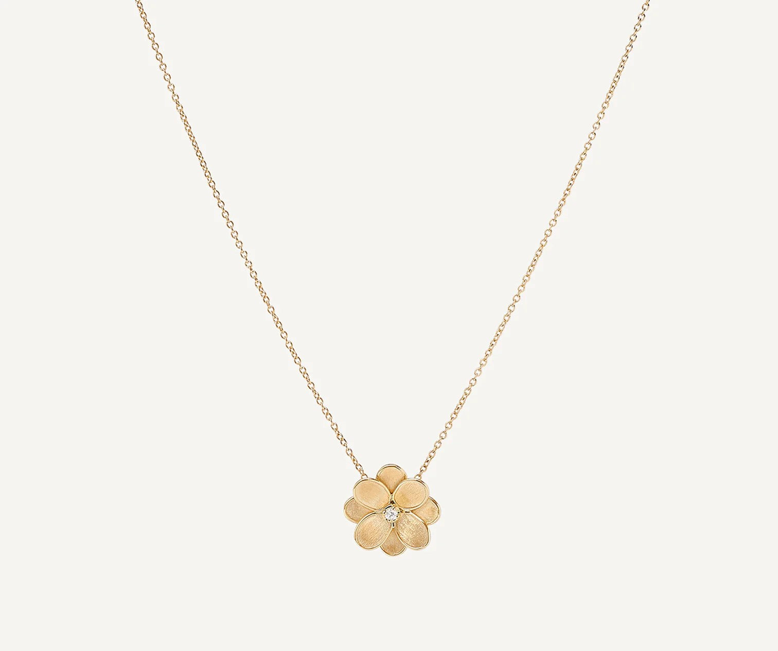 18K YELLOW GOLD AND DIAMOND FLOWER NECKLACE FROM THE PETALI COLLECTION