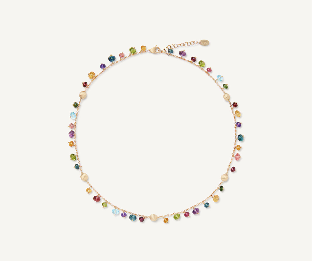 18K YELLOW GOLD MIXED GEMSTONE NECKLACE FROM THE AFRICA GEMSTONE COLLECTION