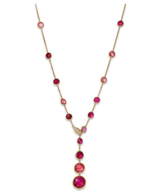 18K YELLOW GOLD PINK TOURMALINE NECKLACE FROM THE JAIPUR COLLECTION