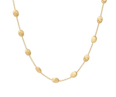 18K YELLOW GOLD MEDIUM BEAN ADJUSTABLE NECKLACE FROM THE SILIGLIA COLLECTION