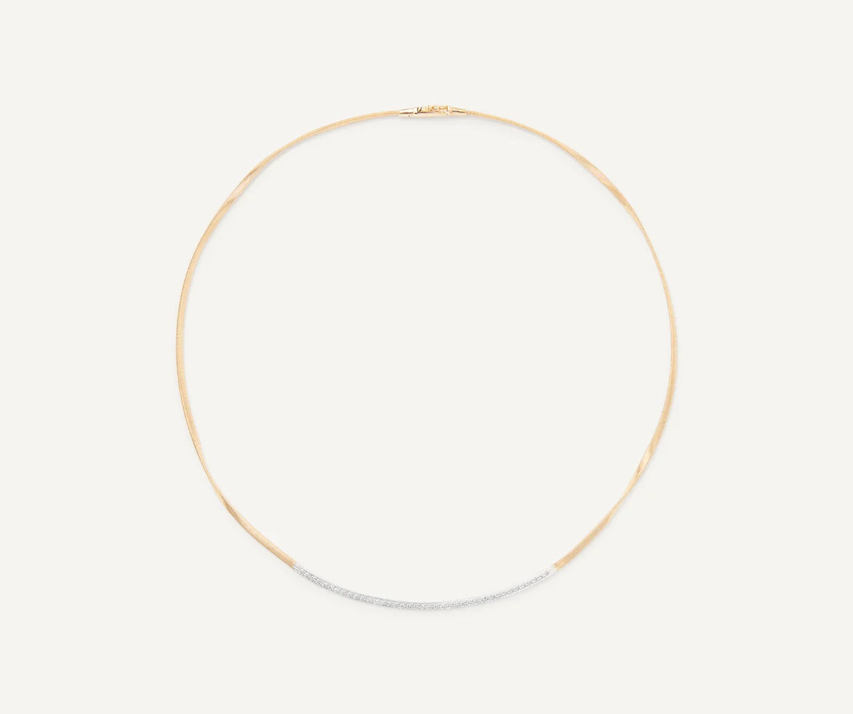 18K YELLOW GOLD COIL NECKLACE WITH DIAMOND BAR FROM THE MARRAKECH COLLECTION