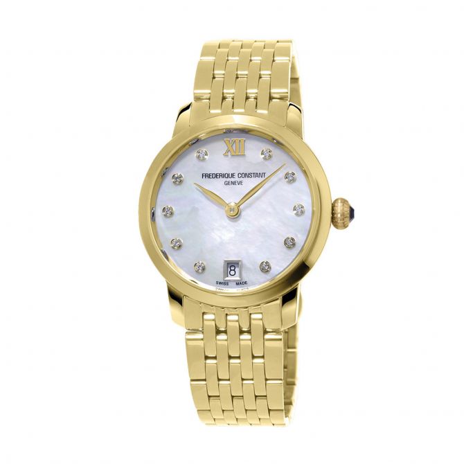 Classics Slimline 30mm Watch, Diamond and Mother of Pearl Dial