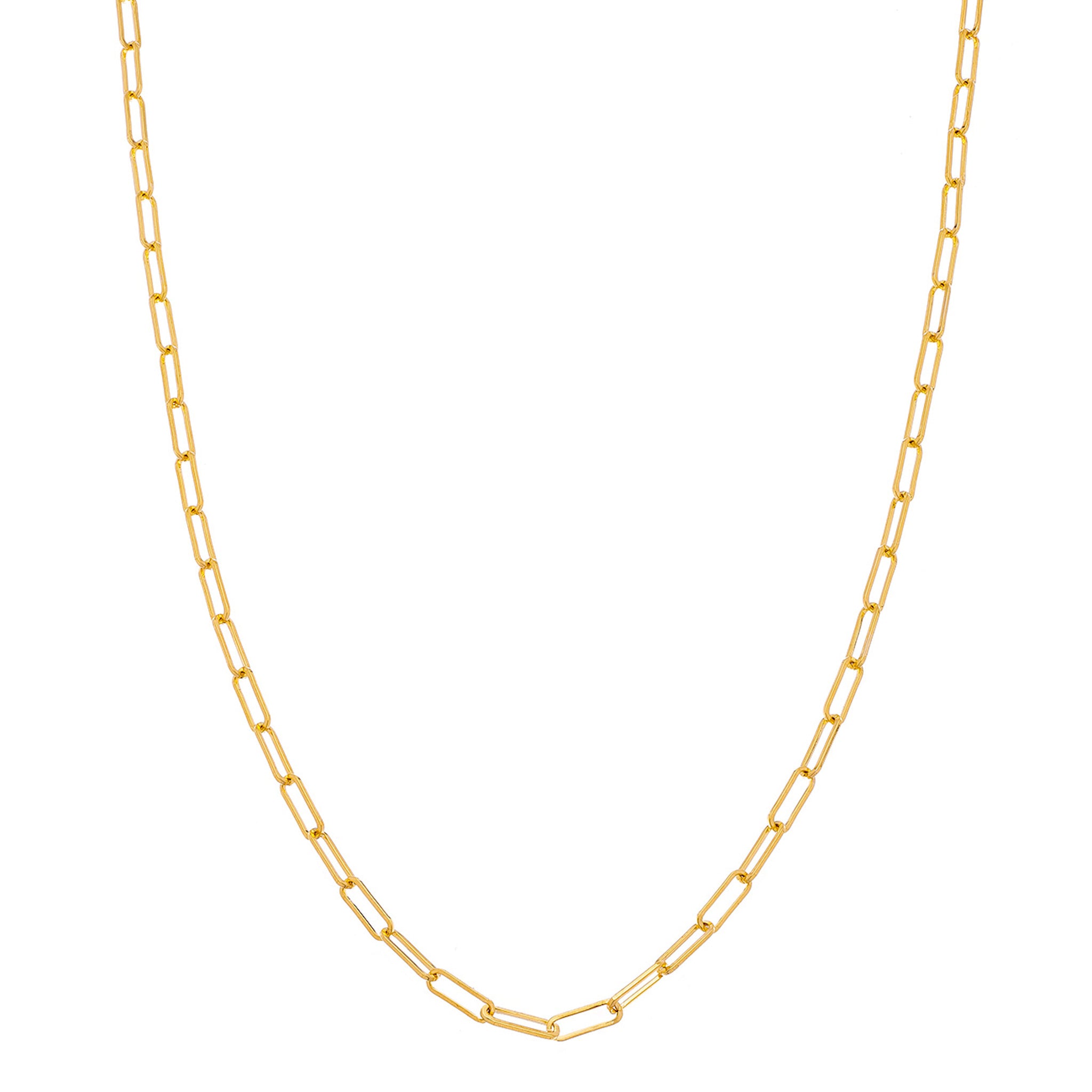 14K YELLOW GOLD 18IN PAPERCLIP CHAIN