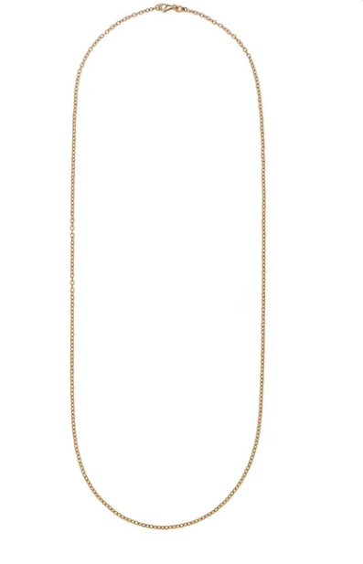 14K YELLOW GOLD SMALL OVAL TEXTURED CHAIN 24 INCHES