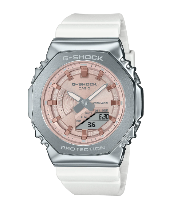 G-SHOCK ANOLOG/DIGITAL PINK AND WHITE