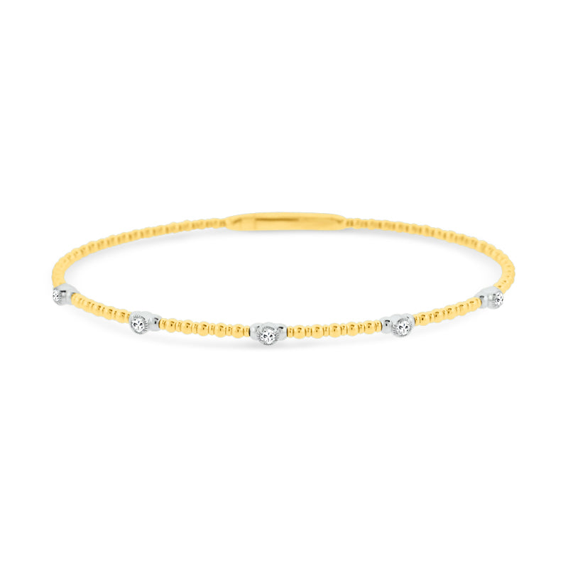 14K YELLOW GOLD DIAMOND FLEX BRACELET