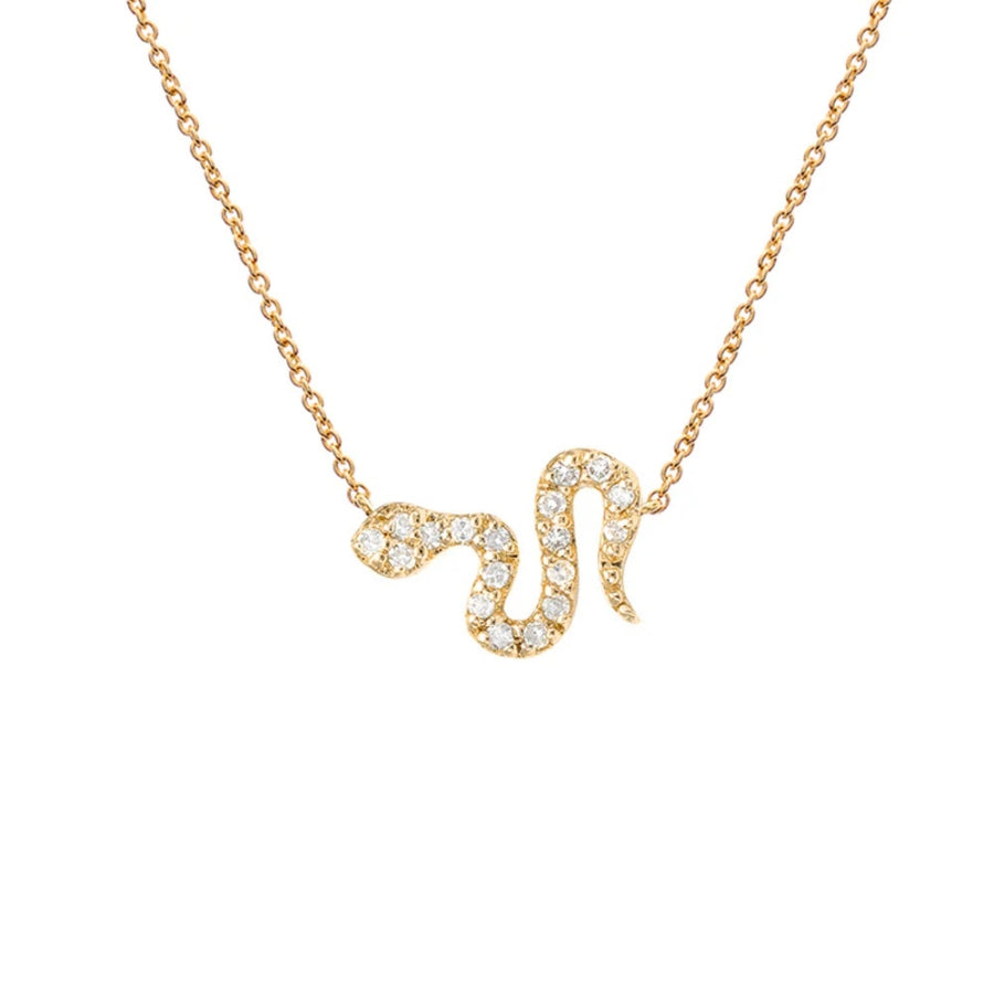 14KY GOLD & DIAMOND SNAKE NECKLACE
